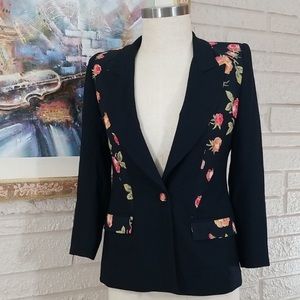 Delah Vintage Floral  Accent Blazer Jacket